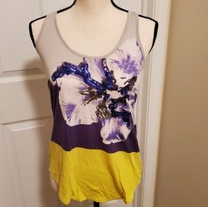 Express Floral Sequin Racerback Tank